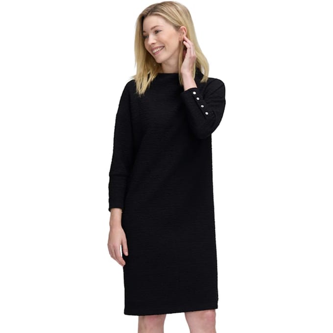 Jersey jurk met 3D-structuur - zwart - Gr. 44 van Goldner Fashion