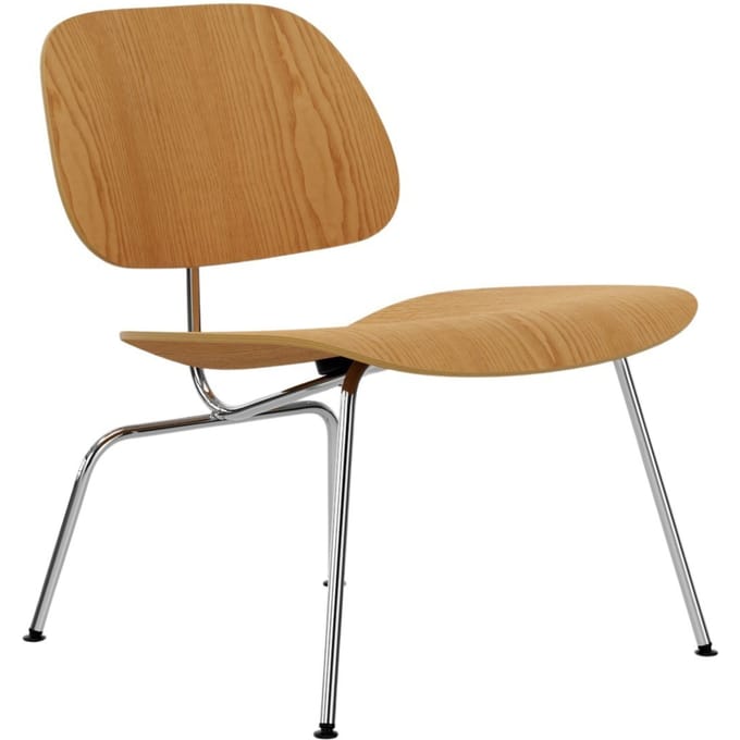 Vitra - Plywood Group LCM-stoel - essen natuur - glanzend chroom - bruin