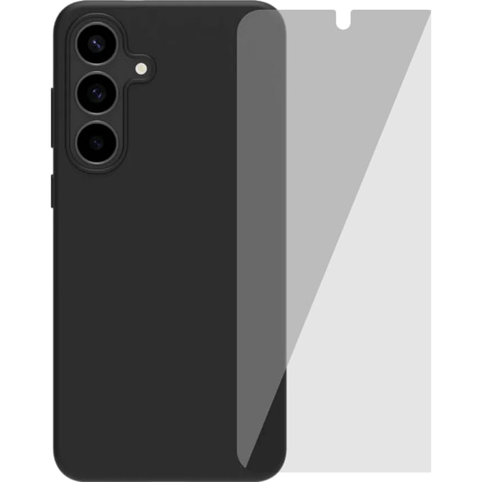 BlueBuilt Samsung Galaxy S25 FE Back Cover Zwart + Screenprotector Glas