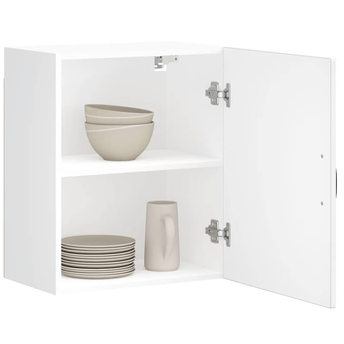 vidaXL - Keukenbovenkast - Lucca - bewerkt - hout - hoogglans - wit