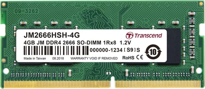 SO DDR4 4GB PC 2666 CL19 Transcend JetRam, JM2666HSH-4G