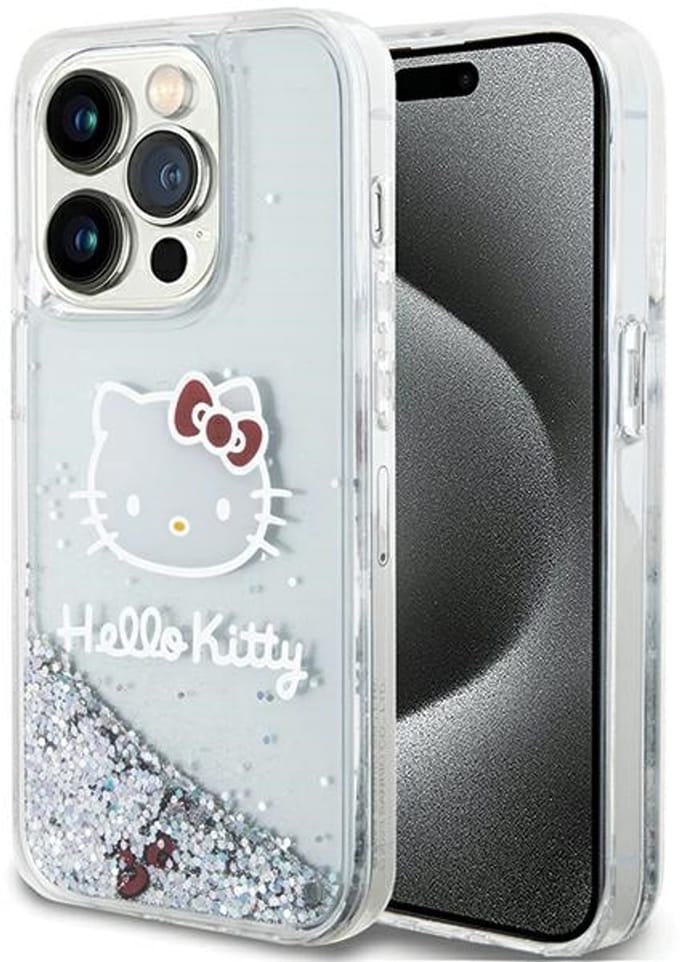 Hello Kitty - Liquid Glitter Case - iPhone 13 Pro Max - Sierlijke Bescherming - Zilver - Uniek Ontwerp