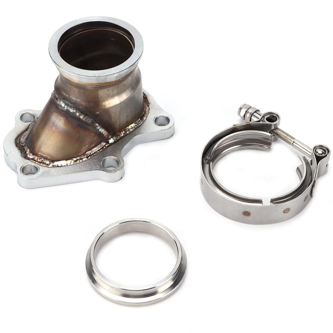 Auto 5 Bouten Downpipe Flens naar 2.5in V Band Conversie Adapter Vervanging voor TD04 Turbolader gray