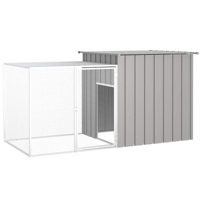 vidaXL - Konijnenhok - 200x91x100 - cm - gegalvaniseerd - staal - grijs