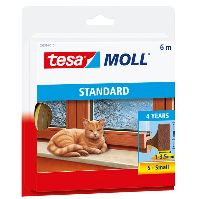 tesa STANDARD 05559-00101-00 Afdichtingstape tesamoll Bruin (l x b) 6 m x 9 mm 1 stuk(s)