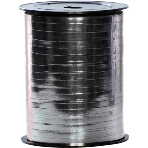 Haza krullint metallic zilver 250m x 5mm decoratielint cadeau.