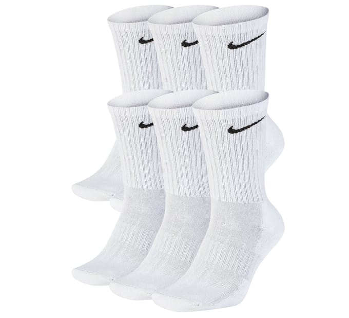 6-pack Nike Everyday Cushion Crew Training Socks - wit - met zwarte swoosh - maat XL