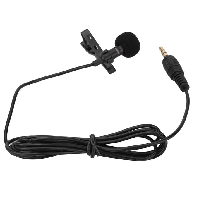 Clip-on revers Lavalier handsfree 3,5 mm jack condensator bedrade microfoon voor iPhone zwart