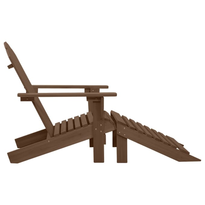 vidaXL - Tuinstoel - met - voetenbank - hout - bruin
