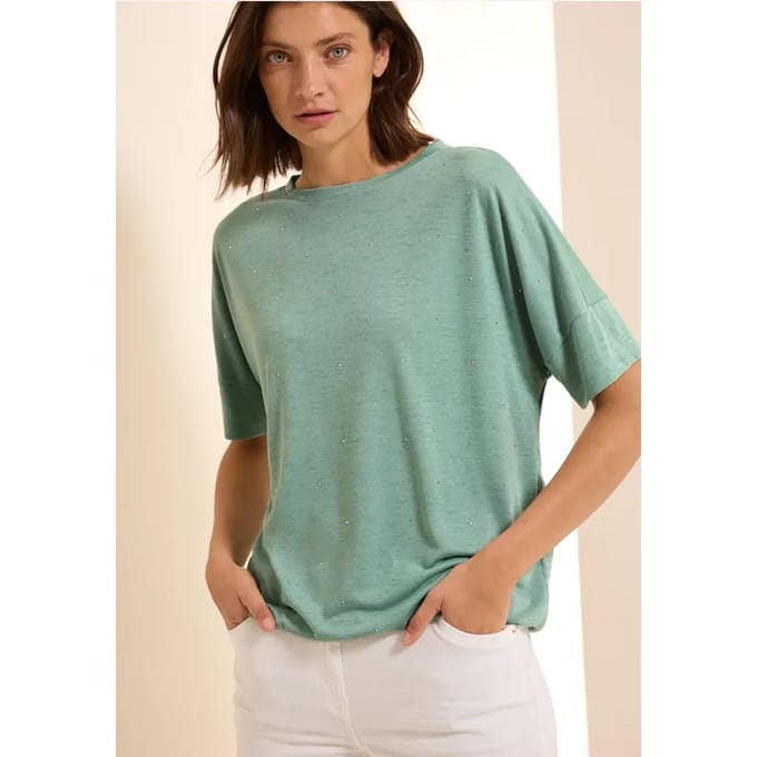 Shirt met decoratieve stenen