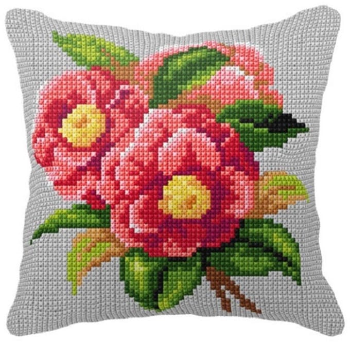 Borduurpakket - 99091 KRUISSTEEK KUSSEN ORCHIDEA - Camelia's