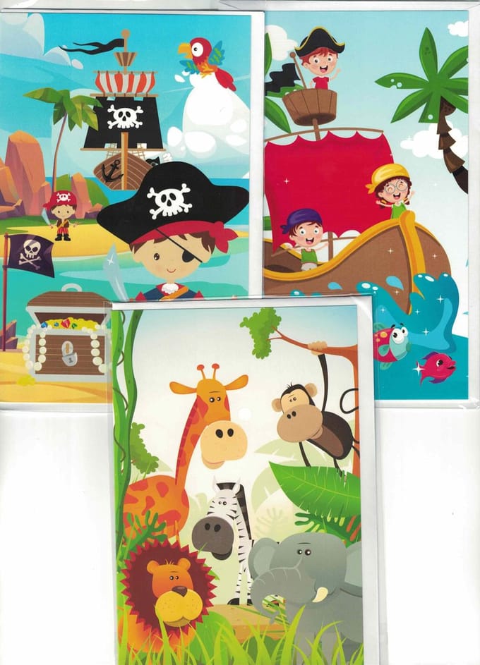 wenskaart - kinderen - jongens - stoer - jongen - set van 3