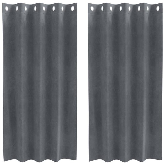 vidaXL - Gordijnen - 2 - st - Lichtgrijs - 140 - x - 175 - cm - fluweel