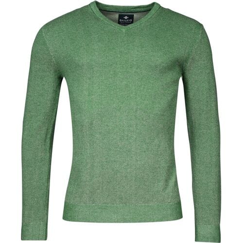 Baileys Trui V-Neck Body And Sleeves Two-Tone Structure Jacquard Groen / male