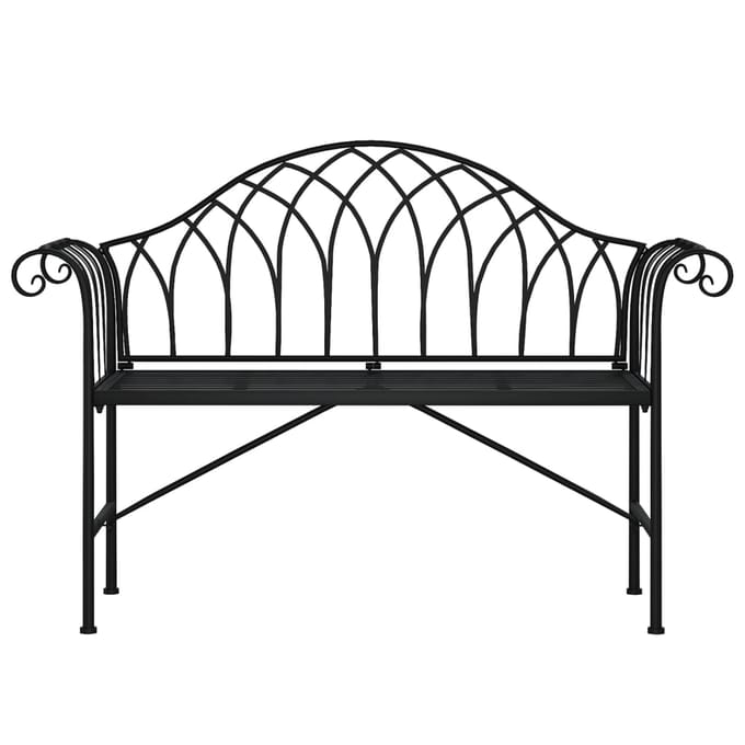 vidaXL - Tuinbank - 2-zits - 128 - cm - staal - zwart