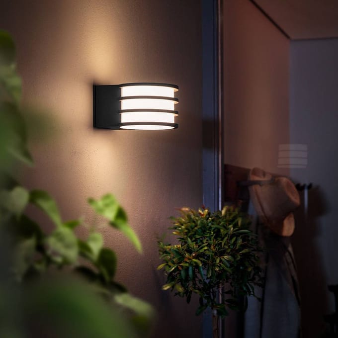 Philips Hue Lucca Wandlamp - Warmwit Licht - Zwart