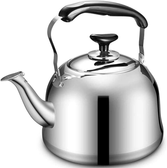 Waterketel RVS - Fluitketel - Water Koken - Grote Capaciteit - 4 Liter - Rood