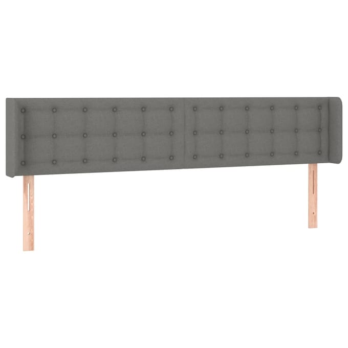 vidaXL - Hoofdbord - LED - 203x16x78/88 - cm - stof - donkergrijs