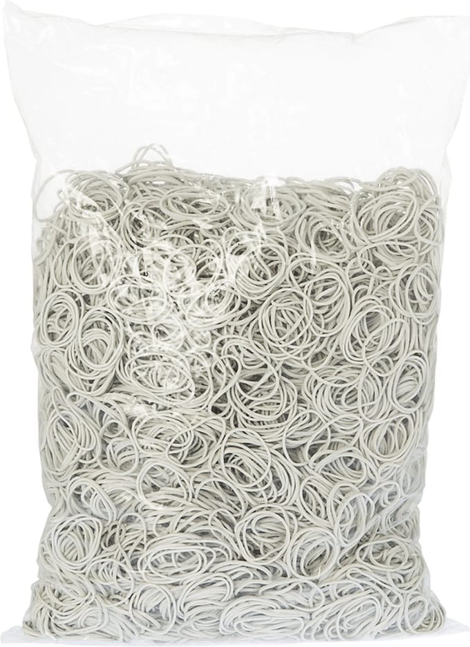 Rubbermagazijn - Elastiekjes - Rubber - Wit - 25x1,5mm - Circa 5400 stuks - Kleine elastiekjes