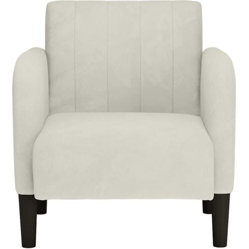 vidaXL - Fauteuil - met - armleuningen - 54 - cm - fluweel - crèmekleurig