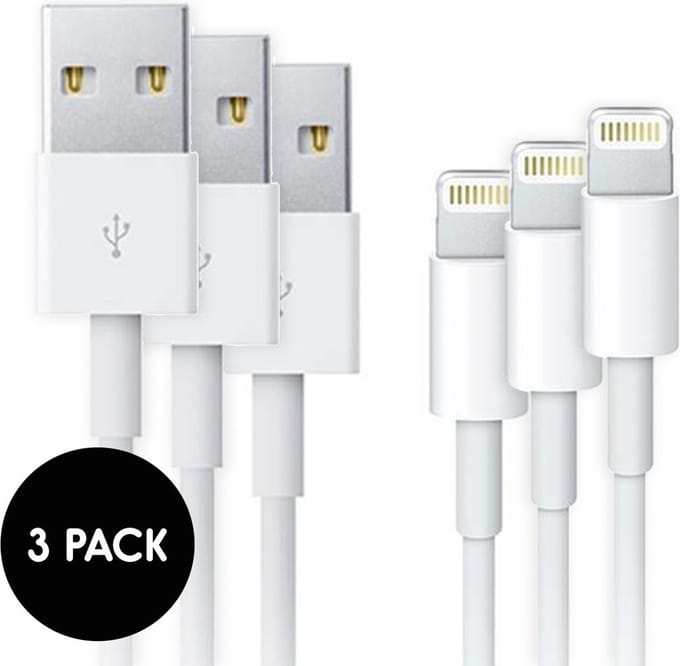 3 stuks iPhone kabel USB Lightning - geschikt voor iPhone 6, 7 - oplader - oplaadkabel