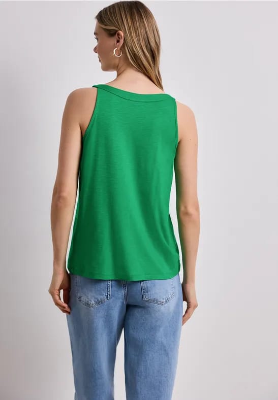 Top met V-hals en decoratief detail