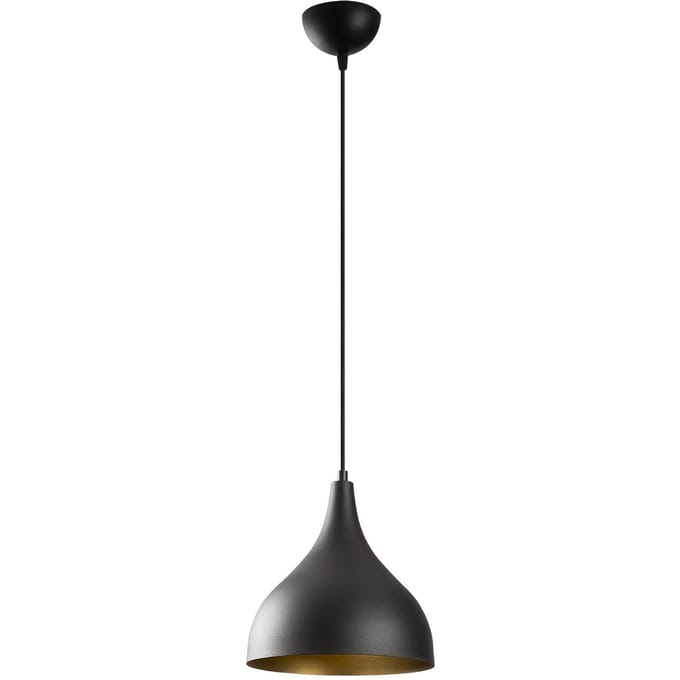 Moderne hanglamp zwart goud 26 cm | Turbo