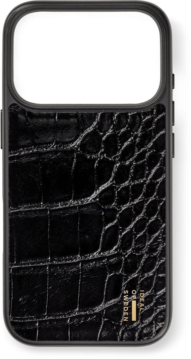 iDeal of Sweden Vegan Leather Case geschikt voor iPhone 17 Pro Max Black Croco