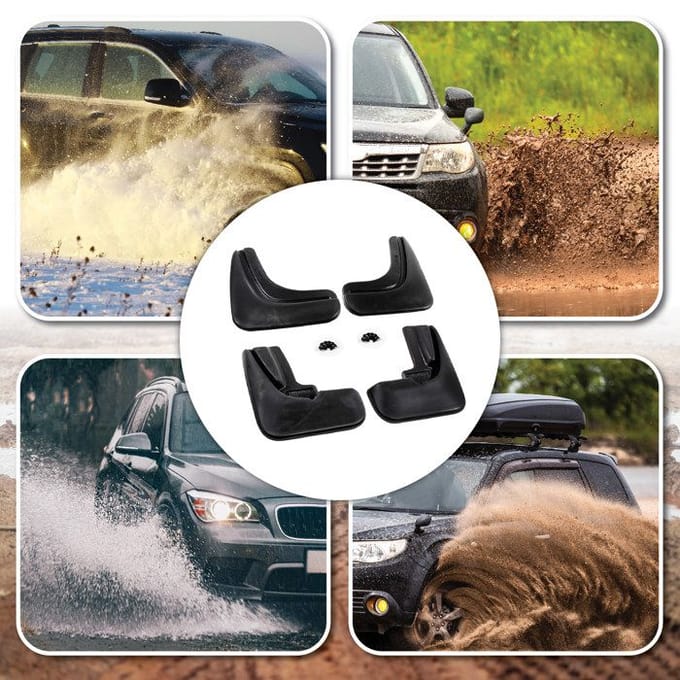 Bavettes garde-boue - J&J Automotive - Dacia Duster - 4 pièces - Facile à assembler - Durable black