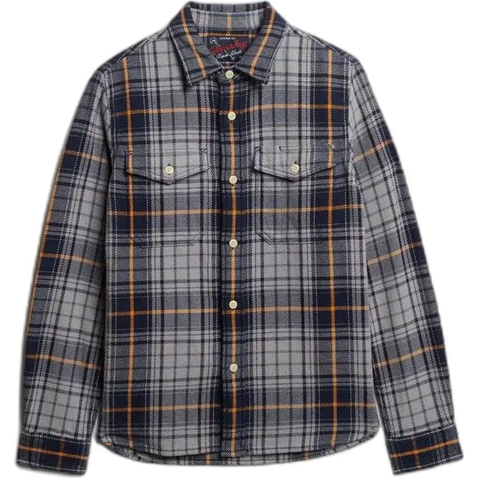 Superdry Zwaar blauw geruit overhemd