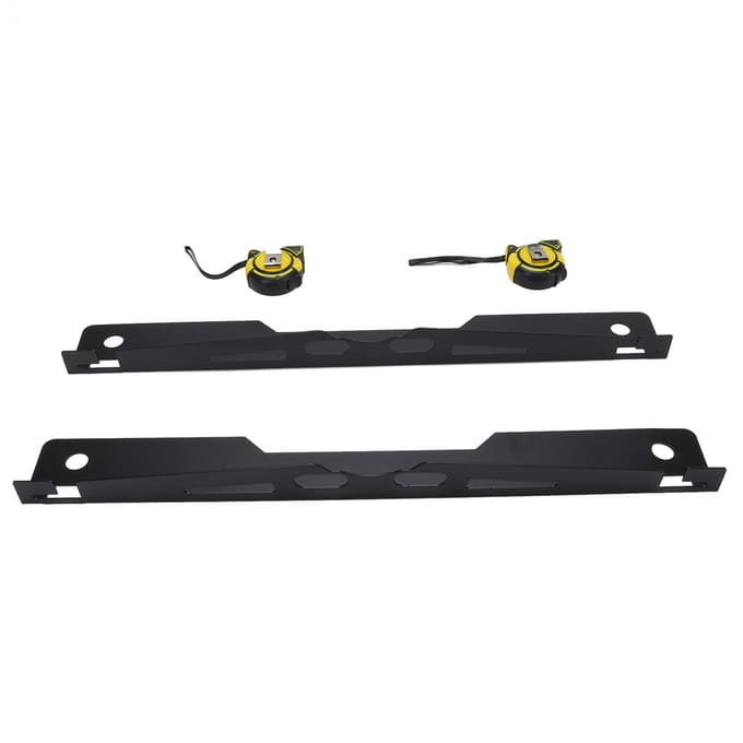 Kit d'outils d'alignement des roues robuste 2 pièces Outils d'alignement de pincement noirs Plaques avec 2 mètres à ruban black