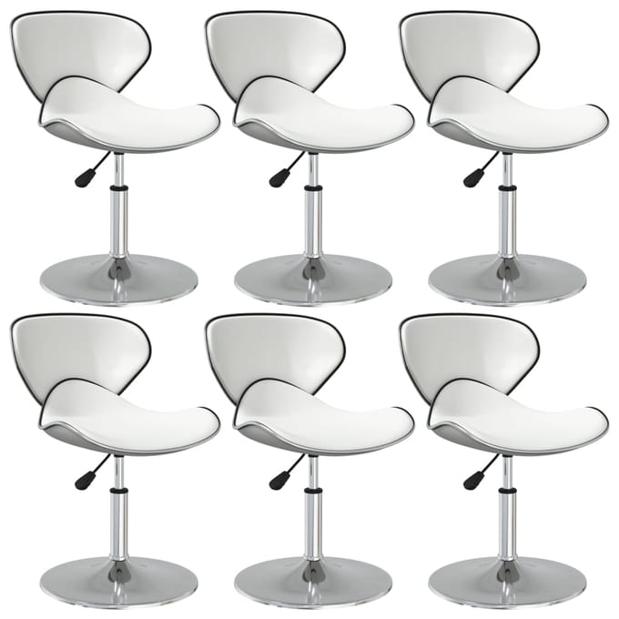vidaXL Eetkamerstoelen 6 st kunstleer wit