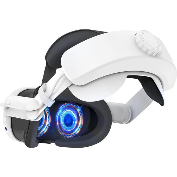Sangle de tête avec batterie pour Meta/Oculus Quest 3, accessoires de remplacement de sangle Elite réglables pour Oculus/Meta Quest 3 blanc