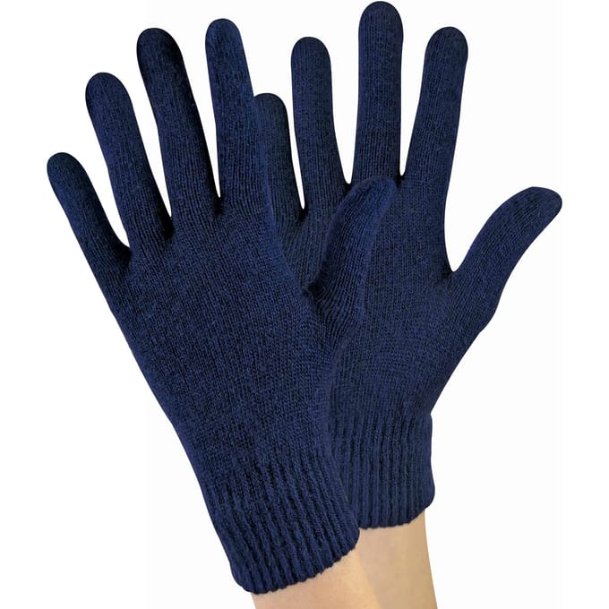 Dames gebreide thermo wolmix magische handschoenen - Marine