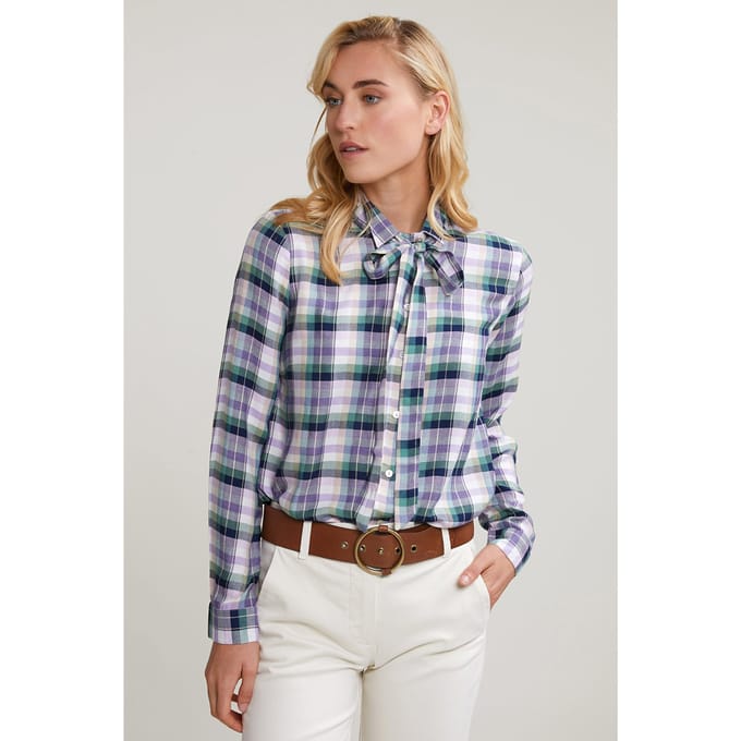 River Woods Green/purple Checked Blouse Fancy Collar Taglia: 34 | Magliette intime Outlet | Donna | Verde