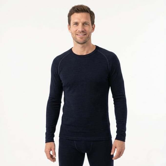 Norfolk - 80% Merino Wol Thermo shirt Heren - Naadloos - Temperatuurregulerend - Small/Medium - Yeti