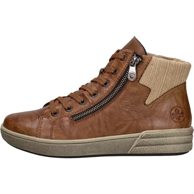 Rieker dames veterboot - Cognac - Maat 39