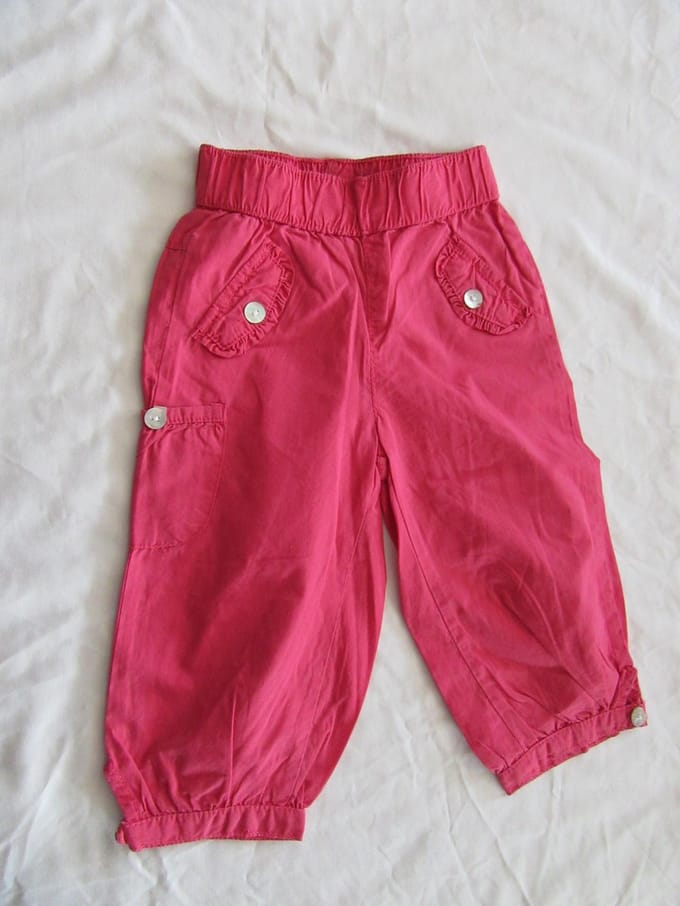 dirkje , zomer lange broek , meisje , fuchia , 80 - 12 maand