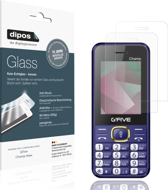 dipos – 2x Matte Pantserfolie geschikt voor GFive Champ New | 9H Screenprotector