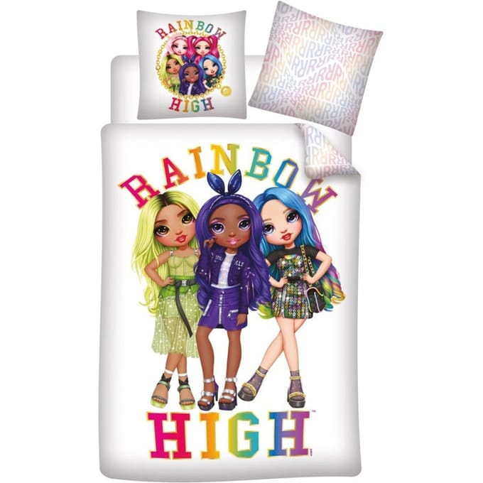 Rainbow High Dekbedovertrek wit - Girls 140 x 200 cm - Polyester