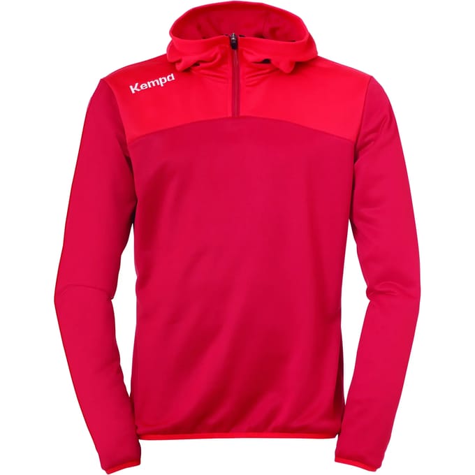 Kempa Emotion 2.0 Hoody met 1-4 Rits Chili Rood-Rood Maat M