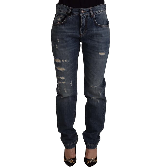 Dolce Gabbana Versleten Jeans Verweerd Denim