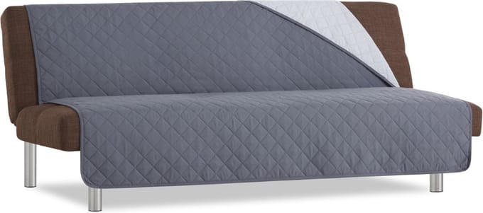 Duo Click Clack - Bankbeschermer zonder armleuningen - 190cm breed - Grijs - Twee kanten te gebruiken
