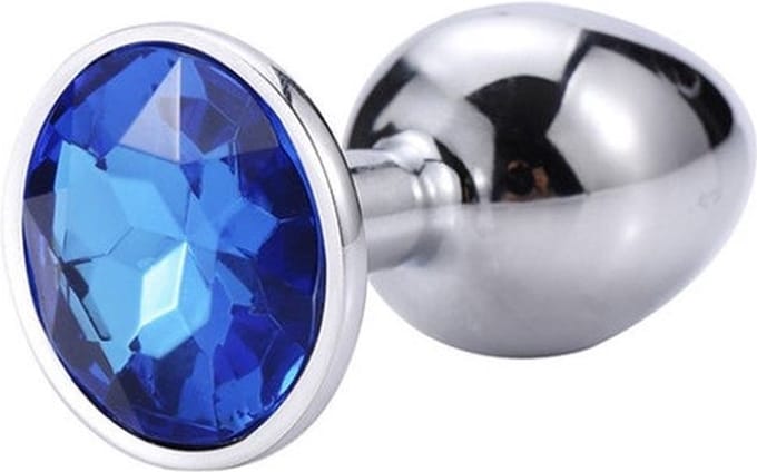 BR137LDARKBLUE – Power Escorts Metalen Plug Donkerblauwe Steen