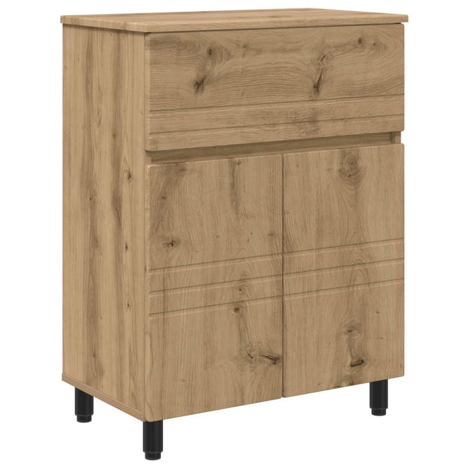 vidaXL - Badkamer - vaniteitsunit - Artisanaal - eiken - 60 - x - 35 - x - 80 - cm
