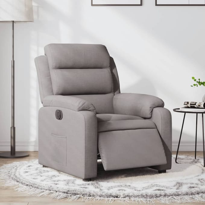 vidaXL - Fauteuil - verstelbaar - elektrisch - stof - taupe