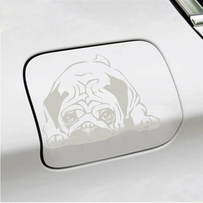 Bumpersticker - Hond - 11,6 X 16 - Zilver