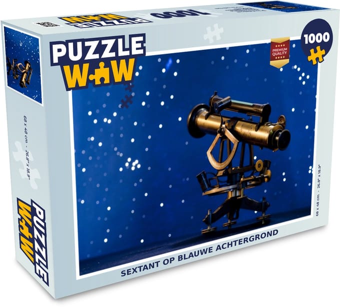 Puzzel Sextant op blauwe achtergrond - Legpuzzel - Puzzel 1000 stukjes volwassenen