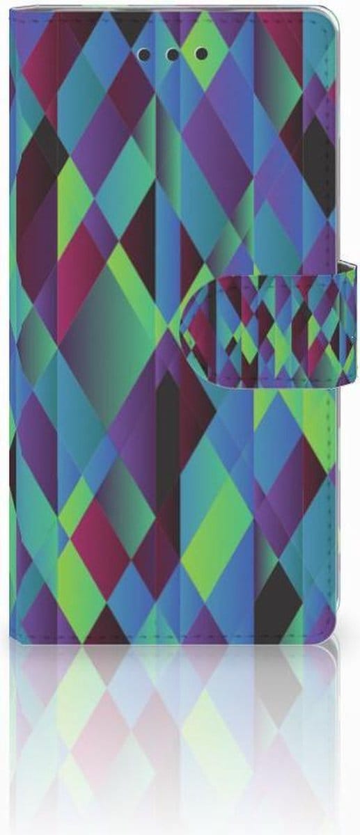 Huawei Ascend P8 Lite Book Case Abstract Green Blue