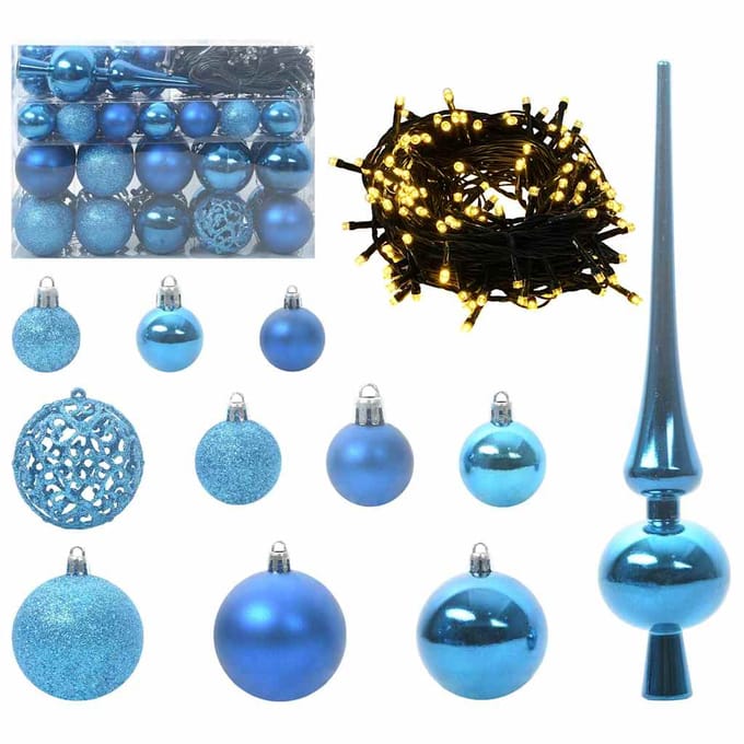 vidaXL Kerstbal Set 61 st 150 LED's Warmwit Ø 6 cm